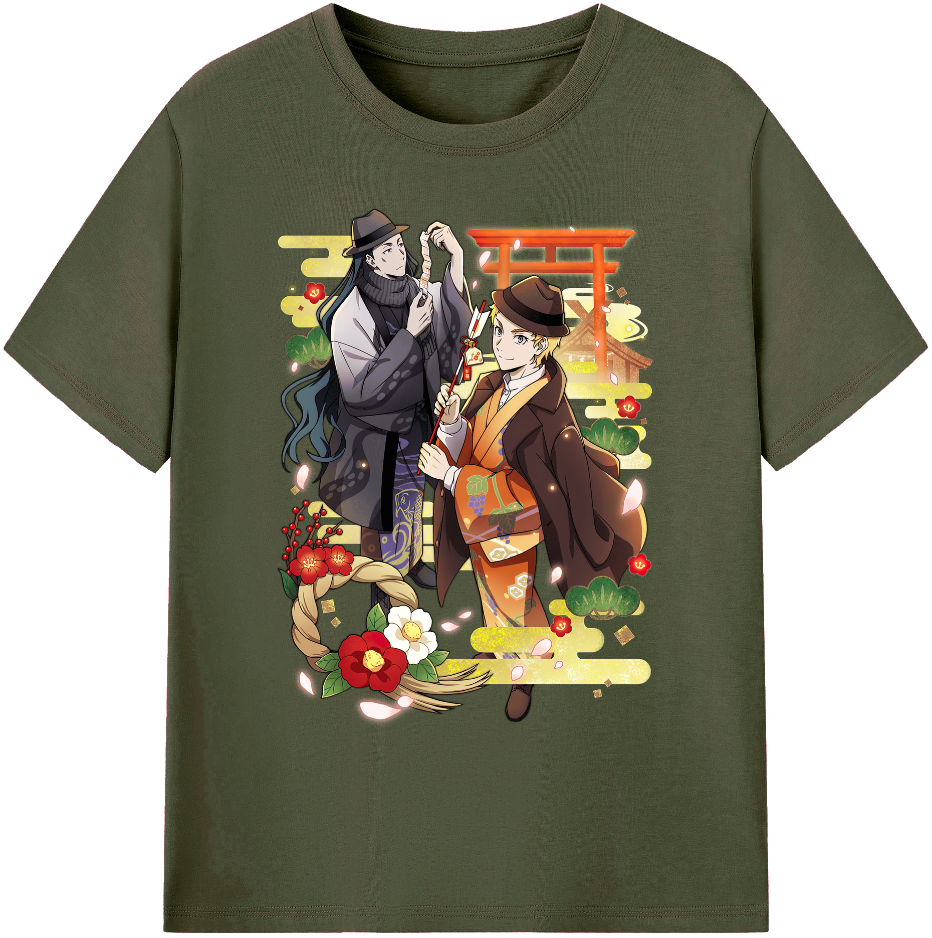 （画像用） 文豪ストレイドッグス Bungo Stray Dogs 綿100％ メンズ半袖Tシャツ｜肌触りやわらか＆通気性